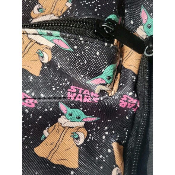 Rare Bioworld Star Wars Black Backpack Multi-Color Grogu Baby Yoda 11" x 9" - Picture 11 of 15